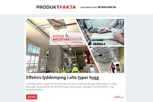 Effektiv lyddemping i alle typer bygg | Moskus på byggeplasser | Airmaster LCA analyse | Saga Wood – et miljømessig godt valg | HERU energigjenvinningsenheter