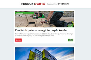 Terrasseskruen ESSDECK Max | Den norske hulromventilen | Mikrosement for våtrom | Skreddersydde VVS-skap | Komproment fasadetegl