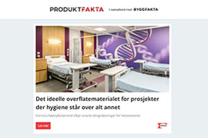 Formica høytrykkslaminat | Katepal underlagsbelegg | Plannja Trend i aluminium | Ubrennbart tak av celleglass | Natursteinelementer