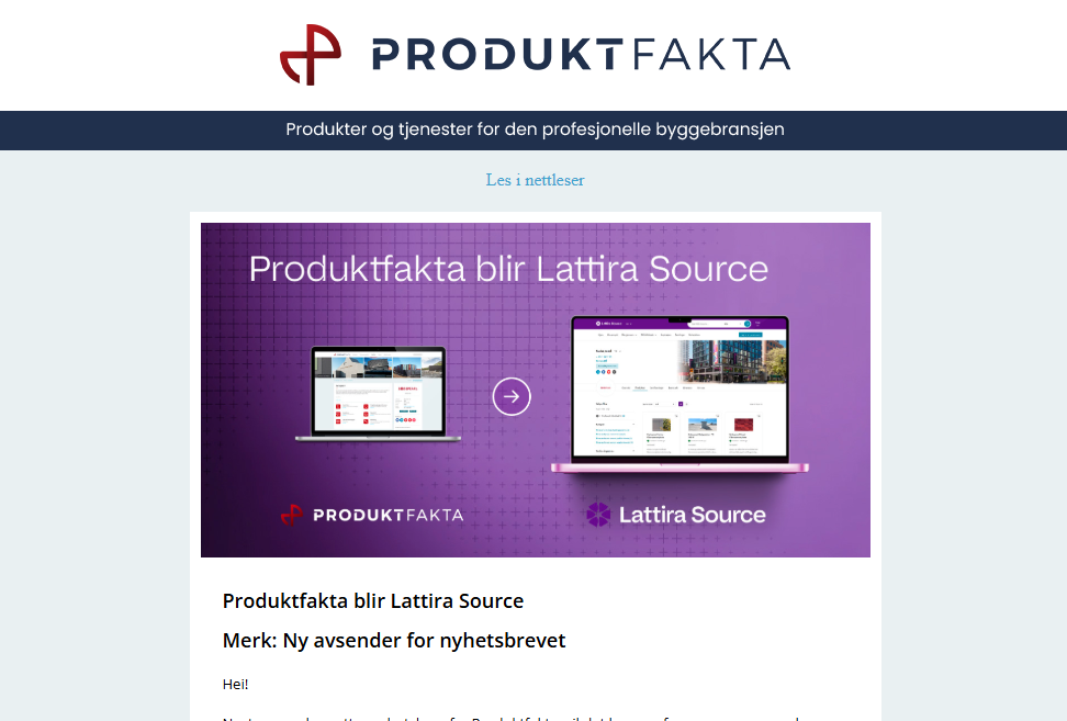 Merk: Ny avsender for nyhetsbrevet