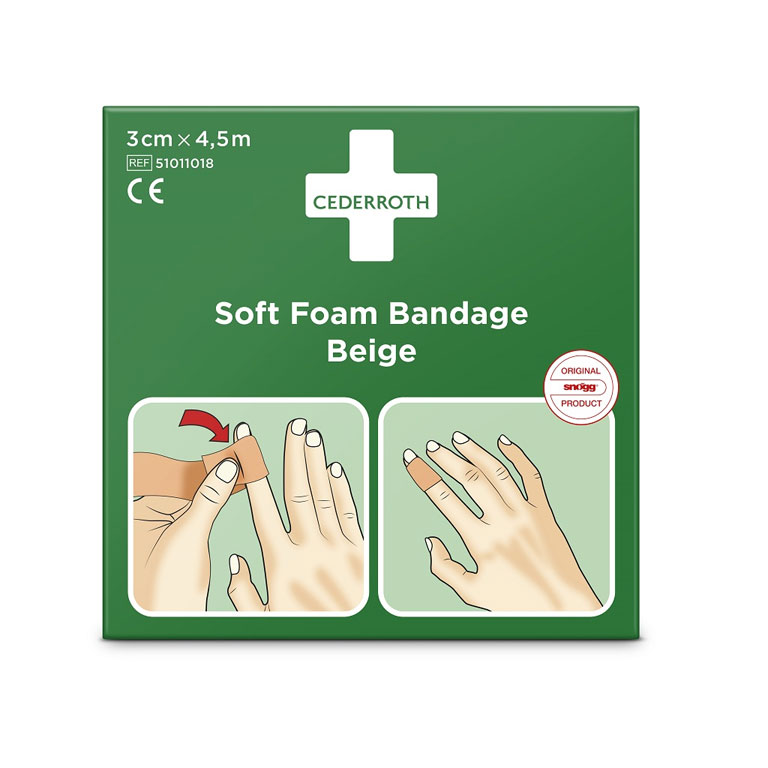Cederroth Soft Foam Bandage Beige 3 cm x 4,5 m