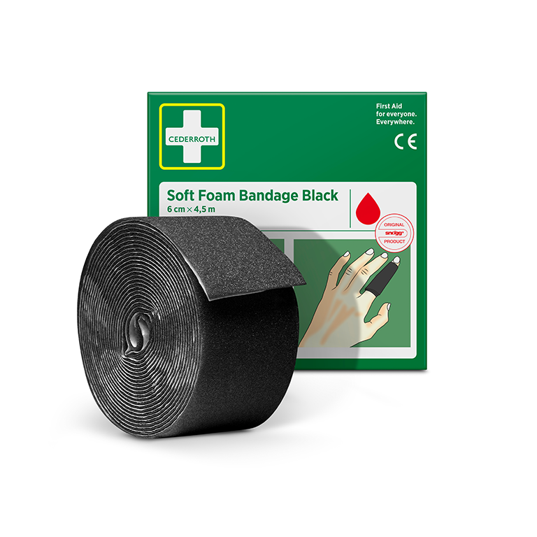 Cederroth Soft Foam Bandage Black 6 cm x 4,5 m