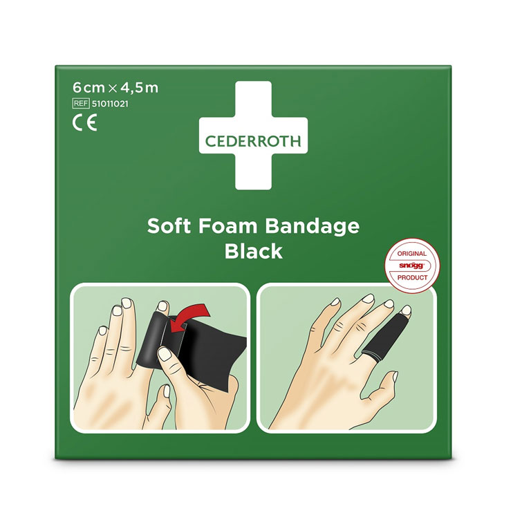 Cederroth Soft Foam Bandage Black 6 cm x 4,5 m