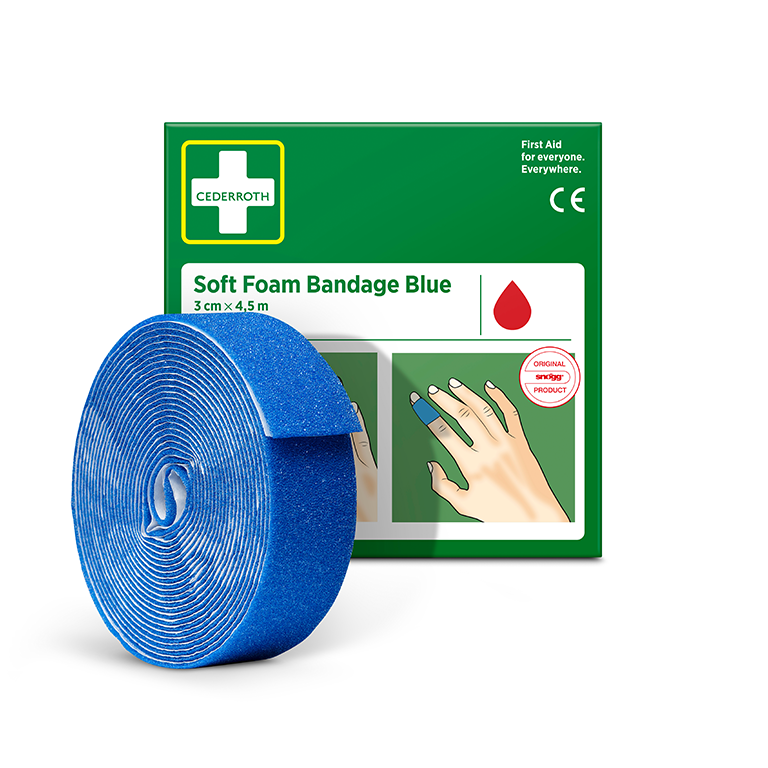 Cederroth Soft Foam Bandage Blue 3 cm x 4,5 m