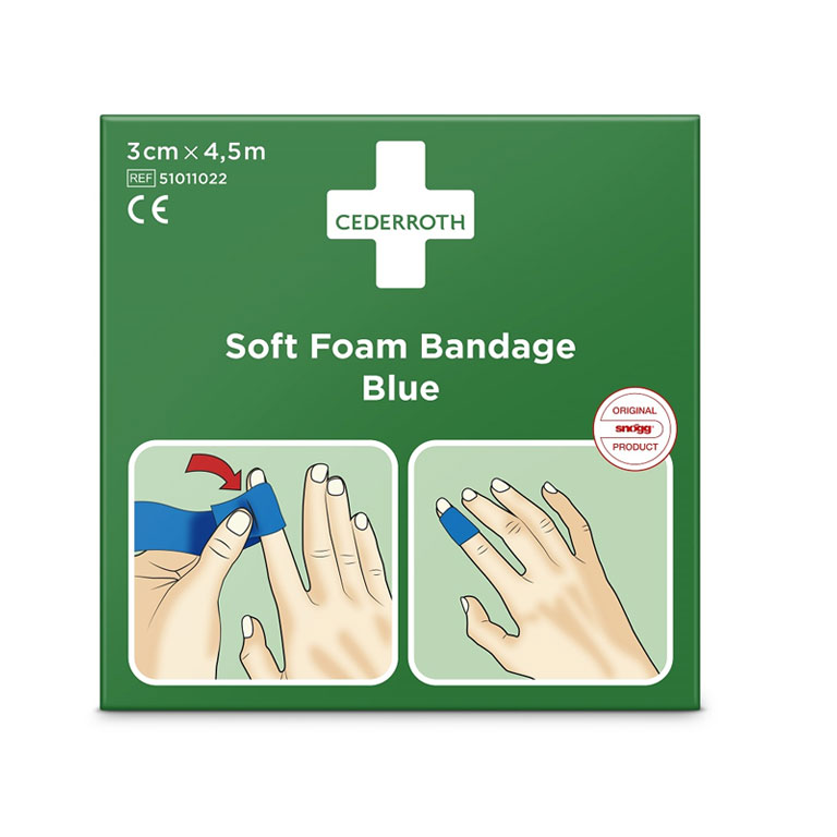 Cederroth Soft Foam Bandage Blue 3 cm x 4,5 m