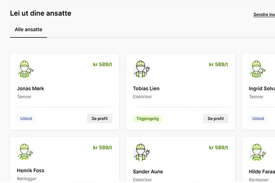 Finn og lei inn arbeidskraft
