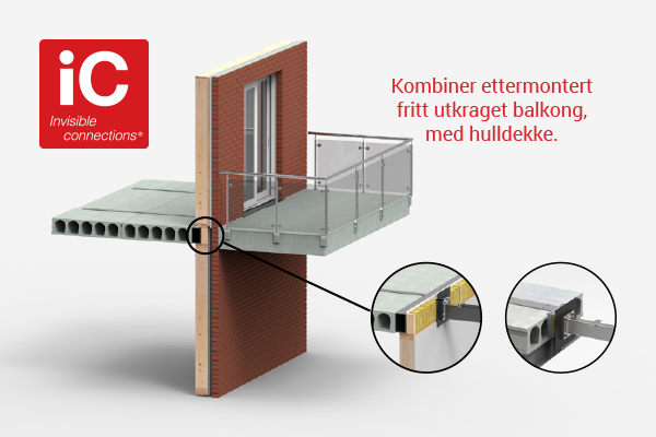 Ettermonter fritt fremkragede balkonger med norskprodusert BWC innfesting