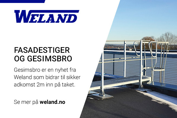 Gesimsbro er en nyhet fra Weland som bidrar til sikker adkomst 2m inn på taket