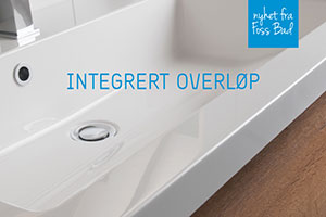Integrert overløp på kunstmarmorservanter