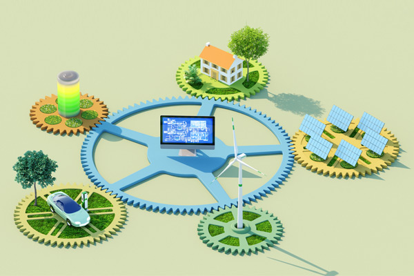 Microgrid med lokal produksjon, lagring og distribusjon av elektrisk energi