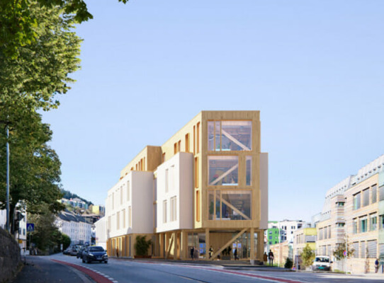 Nybygg av kontorbygg ved Solheimsviken i Bergen