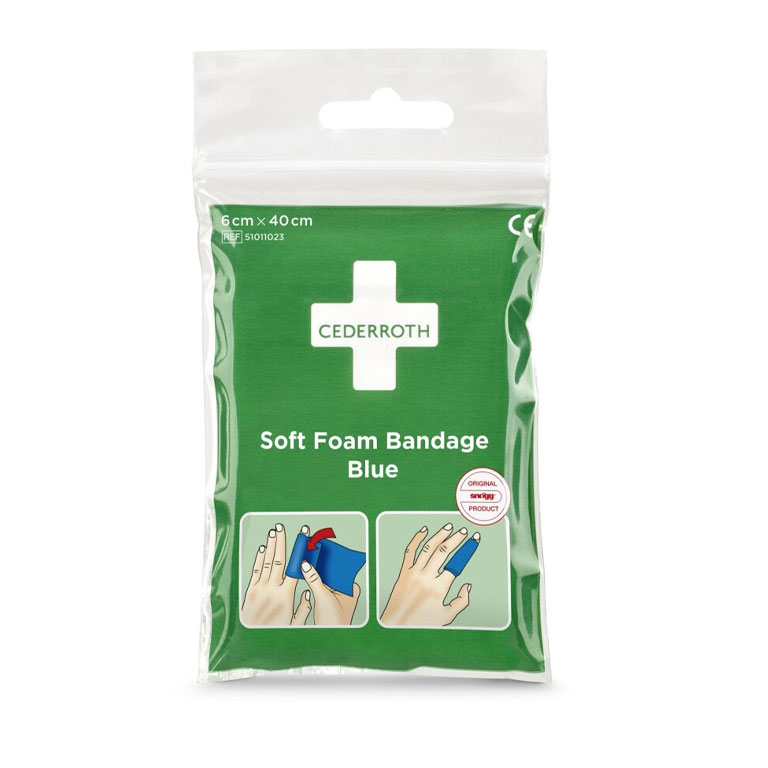 Soft Foam Bandage Blue – Pocket size 6 x 40 cm