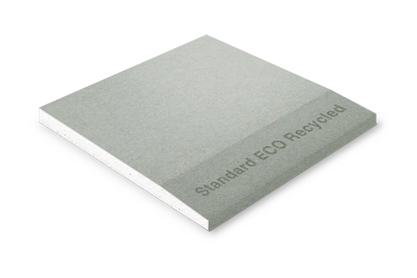 Standard ECO Recycled, markedets første gipsplate laget med 100 % resirkulert gips